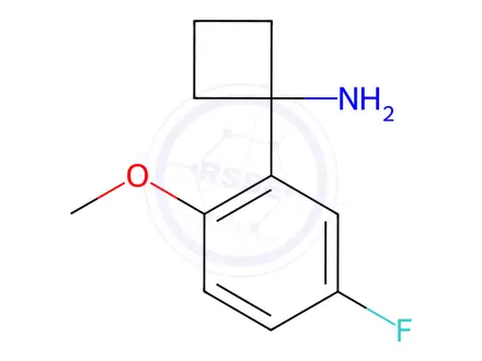 Chemical structure of 1-(5-fluoro-2-methoxyphenyl)cyclobutan-1-amine