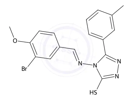 Chemical structure of 4-((3-Bromo-4-methoxybenzylidene)amino)-3-(m-tolyl)-1H-1,2,4-triazole-5(4H)-thione
