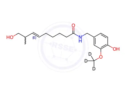 Chemical structure of 17-Hydroxy Capsaicin-d3