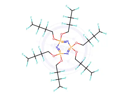 Chemical structure of 2,2,4,4,6,6-Hexakis(2,2,3,3,4,4-hexafluorobutoxy)-1,3,5,2l5,4l5,6l5-triazatriphosphinine