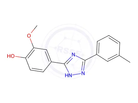 Chemical structure of 2-Methoxy-4-(3-(m-tolyl)-1H-1,2,4-triazol-5-yl)phenol