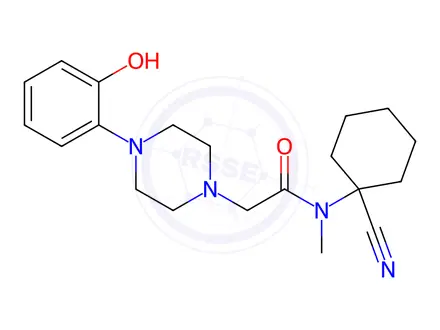 Chemical structure of N-(1-Cyanocyclohexyl)-2-(4-(2-hydroxyphenyl)piperazin-1-yl)-N-methylacetamide