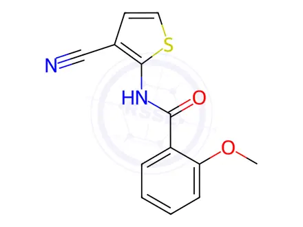 Chemical structure of N-(3-Cyanothiophen-2-yl)-2-methoxybenzamide