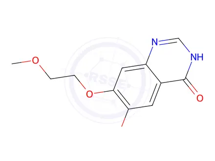 Chemical structure of 6-hydroxy-7-(2-methoxyethoxy)quinazolin-4(3H)-one
