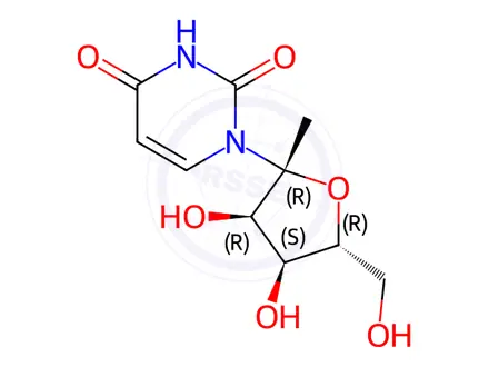 Chemical structure of Uridine, 1'-C-methyl-