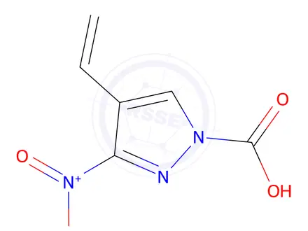 Chemical structure of 3-Nitro-4-vinyl-1H-pyrazole-1-carboxylic acid