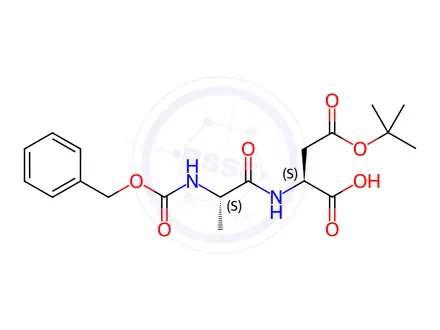 Chemical structure of L-Aspartic acid, N-[(phenylMethoxy)carbonyl]-L-alanyl-, 24-(1,1-diMethylethyl) ester (9CI)