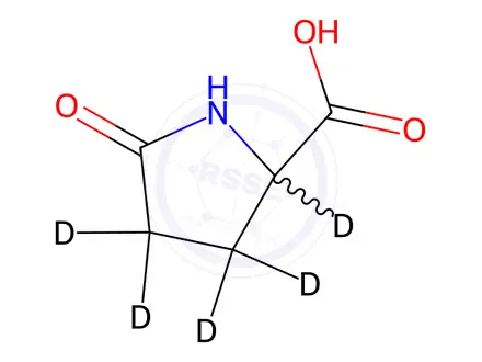 Chemical structure of 5-Oxo-DL-proline-[D5]