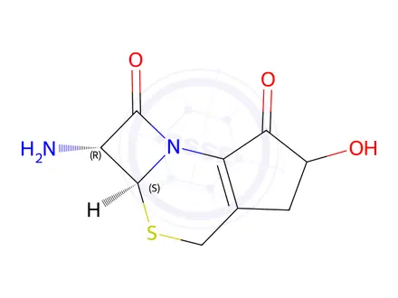 Chemical structure of (2R,2aS)-2-amino-6-hydroxy-2,2a,5,6-tetrahydro-1H-azeto[2,1-b]cyclopenta[d][1,3]thiazine-1,7(4H)-dione