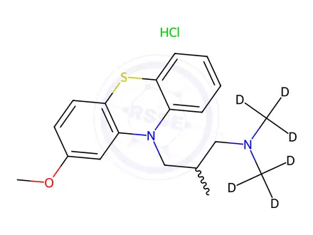 Chemical structure of rac Methotrimeprazine-d6 Hydrochloride