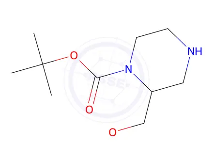Chemical structure of tert-butyl 2-(methoxymethyl)piperazine-1-carboxylate