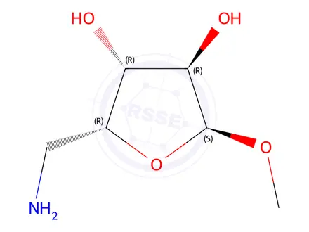 Chemical structure of (2R,3R,4R,5S)-2-(Aminomethyl)-5-methoxytetrahydrofuran-3,4-diol