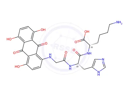 Chemical structure of 4-(glycyl-histidyl-lysine)-1,5,8-trihydroxyanthraquinone