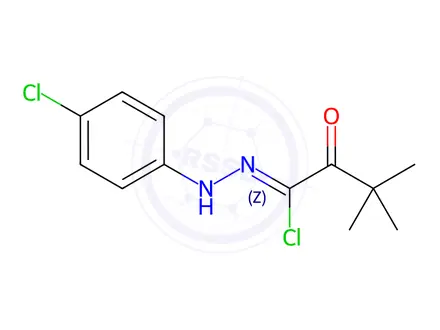 Chemical structure of N-(4-Chlorophenyl)-3,3-dimethyl-2-oxobutanehydrazonoyl chloride