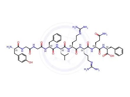 Chemical structure of Dynorphin B (1-9)