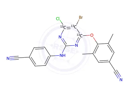 Chemical structure of 6-Desamino 6-Chloro Etravirine-13C3