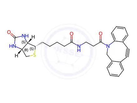 Chemical structure of (3aS,4S,6aR)-N-[3-(11,12-Didehydrodibenz[b,f]azocin-5(6H)-yl)-3-oxopropyl]hexahydro-2-oxo-1H-thieno[3,4-d]imidazole-4-pentanamide