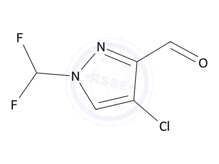 Chemical structure of 4-Chloro-1-(difluoromethyl)-1H-pyrazole-3-carbaldehyde