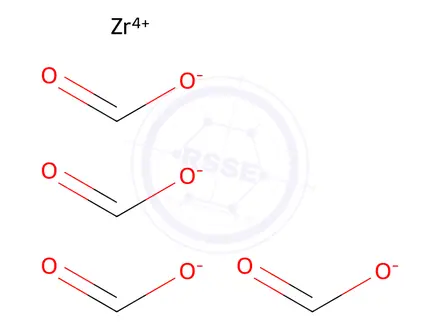 Chemical structure of zirconium formate