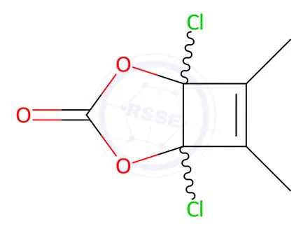 Chemical structure of 1,5-Dichloro-6,7-dimethyl-2,4-dioxabicyclo[3.2.0]hept-6-en-3-one