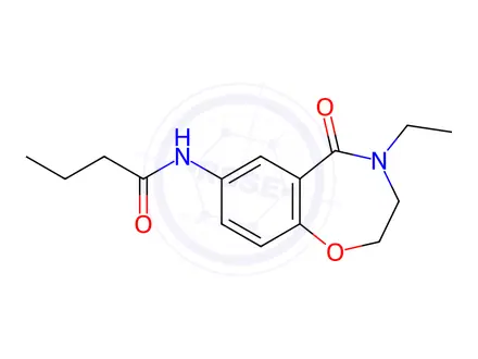 Chemical structure of N-(4-Ethyl-5-oxo-2,3,4,5-tetrahydrobenzo[f][1,4]oxazepin-7-yl)butyramide