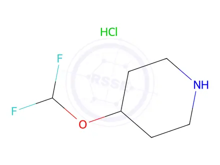 Chemical structure of 4-(difluoromethoxy)piperidine hydrochloride