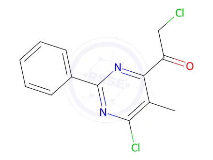 Chemical structure of 2-Chloro-1-(6-chloro-5-methyl-2-phenylpyrimidin-4-yl)ethanone