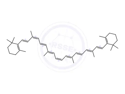 Chemical structure of (9-cis,15-cis)-β,β-Carotene
