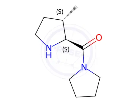Chemical structure of Pyrrolidine, 1-[(3-methyl-2-pyrrolidinyl)carbonyl]-, (2S-trans)-(9CI)