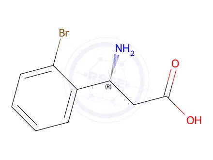 Chemical structure of (R)-3-Amino-3-(2-bromophenyl)propionic acid