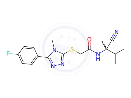 Chemical structure of N-(2-Cyano-3-methylbutan-2-yl)-2-((5-(4-fluorophenyl)-4-methyl-4H-1,2,4-triazol-3-yl)thio)acetamide
