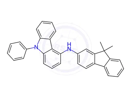 Chemical structure of N-(9,9-dimethyl-9H-fluoren-2-yl)-9-phenyl-9H-carbazol-4-amine