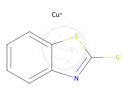 Chemical structure of 2(3H)-Benzothiazolethione, copper salt