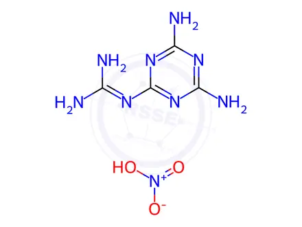 Chemical structure of Metformin Hydrochloride Impurity 2 Nitrate (Metformin Hydrochloride EP Impurity B Nitrate)