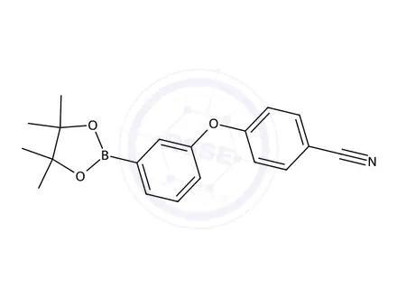 Chemical structure of 4-(3-(4,4,5,5-Tetramethyl-1,3,2-dioxaborolan-2-yl)phenoxy)benzonitrile