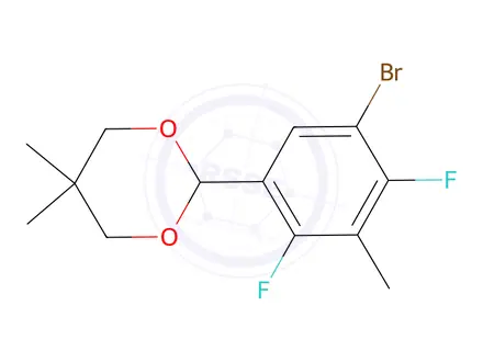 Chemical structure of 2-(5-broMo-2,4-difluoro-3-Methylphenyl)-5,5-diMethyl-1,3-dioxane