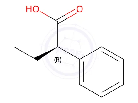 Chemical structure of (R)-(-)-2-Phenylbutyric Acid