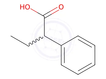 Chemical structure of 2-phenylbutanoic acid