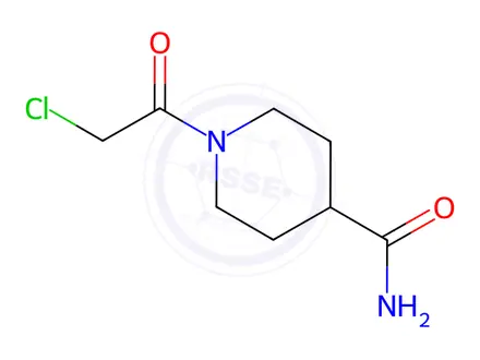 Chemical structure of 1-(chloroacetyl)piperidine-4-carboxamide