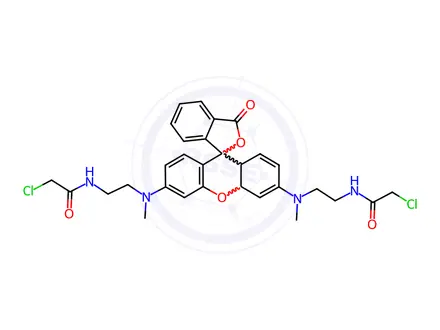 Chemical structure of N,N'-Bis[2-(chloroacetamido)ethyl]-N,N'-dimethylrhodamine