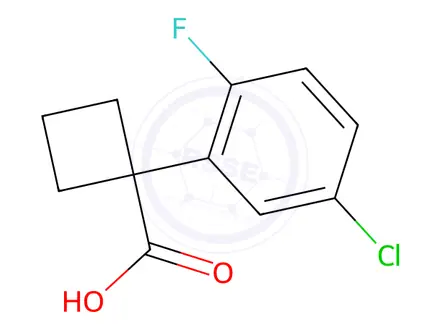Chemical structure of 1-(5-Chloro-2-fluorophenyl)cyclobutane-1-carboxylic acid