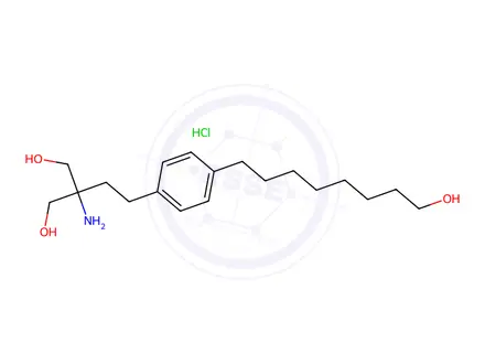 Chemical structure of 2-Amino-2-[2-[4-(8-hydroxyoctyl)phenyl]ethyl]propane-1,3-diol;hydrochloride