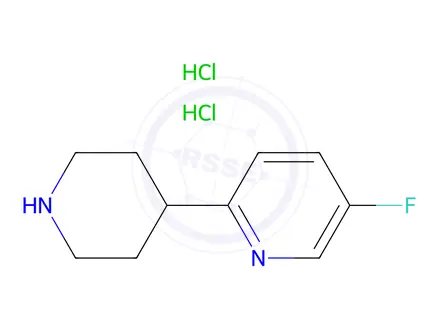 Chemical structure of 5-fluoro-2-(piperidin-4-yl)pyridine dihydrochloride