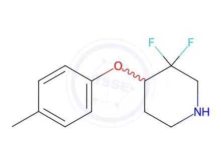 Chemical structure of Piperidine, 3,3-difluoro-4-(4-methylphenoxy)-