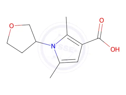 Chemical structure of 2,5-Dimethyl-1-(3-tetrahydrofuranyl)-1H-pyrrole-3-carboxylic Acid