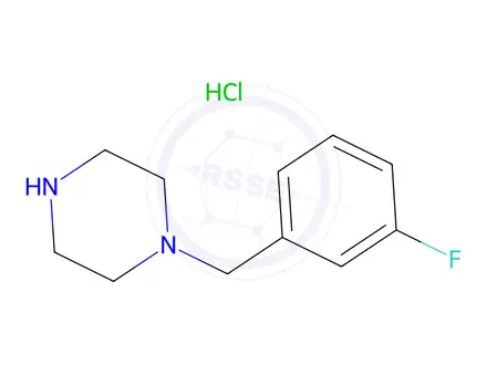 Chemical structure of 1-[(3-fluorophenyl)methyl]piperazine hydrochloride