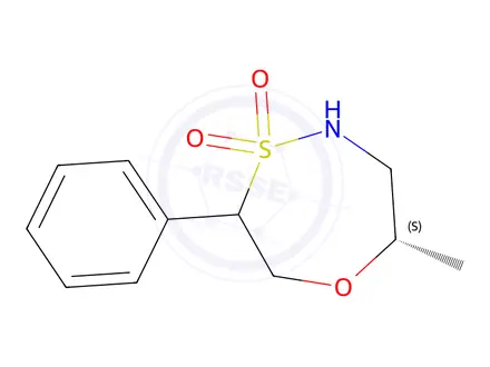 Chemical structure of (7S)-7-Methyl-3-phenyl-1,4,5-oxathiazepane 4,4-dioxide