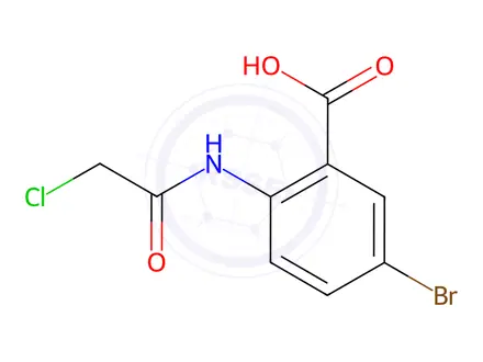 Chemical structure of Benzoic acid, 5-bromo-2-[(2-chloroacetyl)amino]-