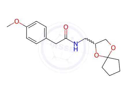 Chemical structure of N-((1,4-Dioxaspiro[4.4]nonan-2-yl)methyl)-2-(4-methoxyphenyl)acetamide
