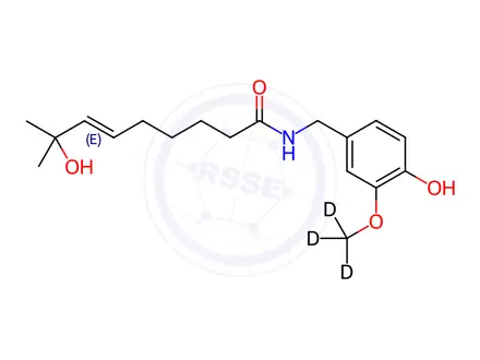 Chemical structure of 16-Hydroxy Capsaicin-d3